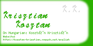 krisztian kosztan business card